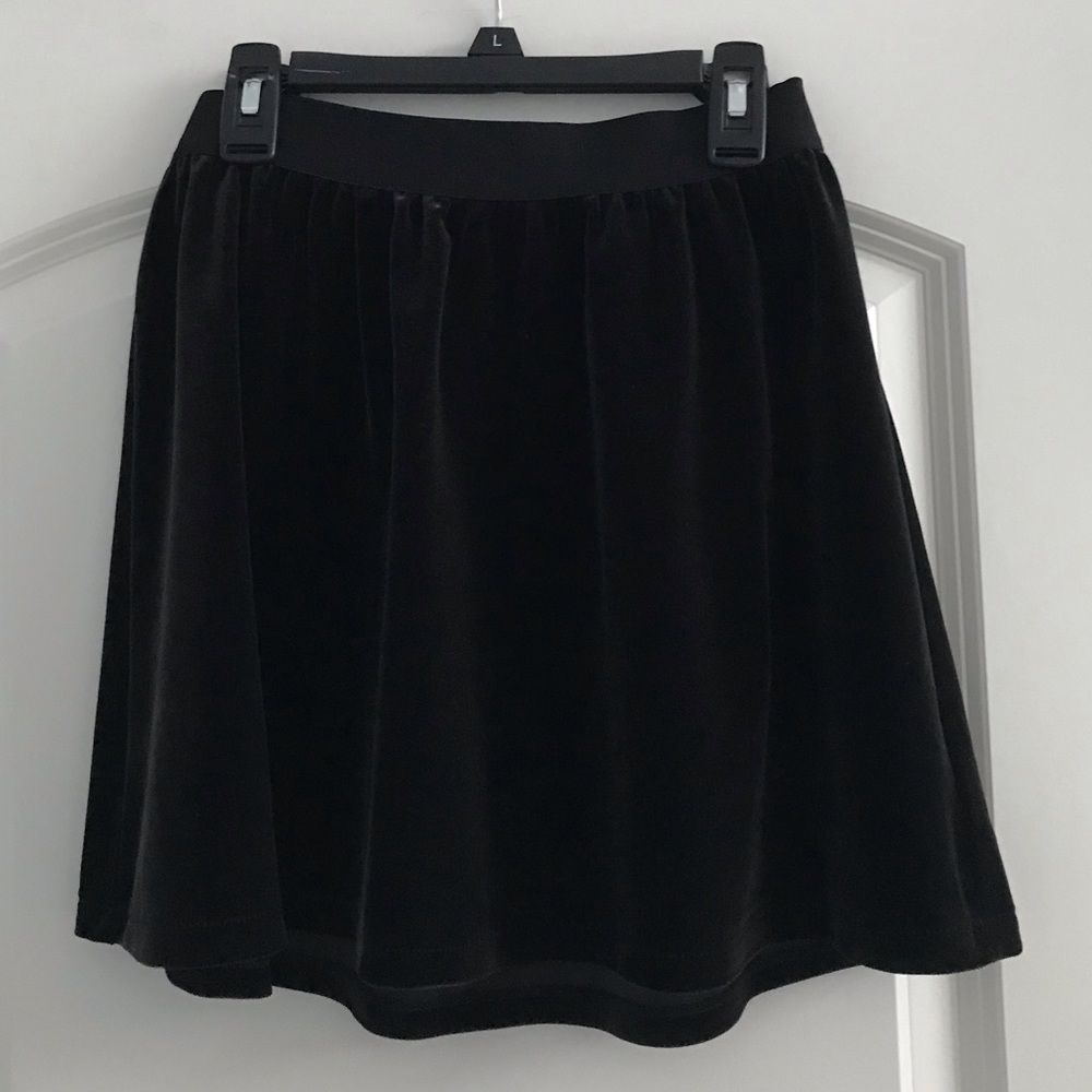 Black Velvet Skater Skirt